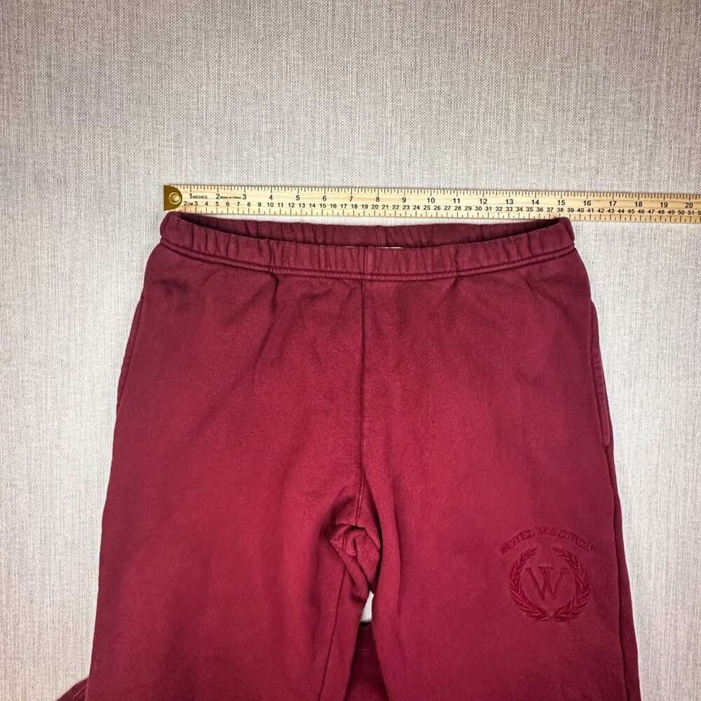 Hotel Wildfox Burgundy Lounge Set - Cozy Sweatshirt & Joggers Sweatpants Medium - Picture 5 of 7